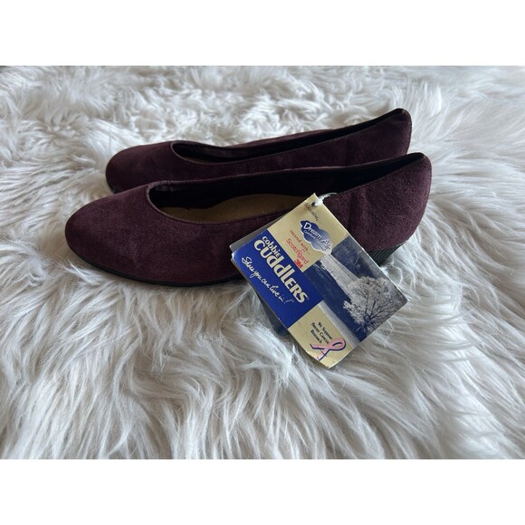 Cobbie Cuddlers Women’s 8W Wide Plum Slip On Suede Comfort Shoes NWT VTG - Picture 1 of 10
